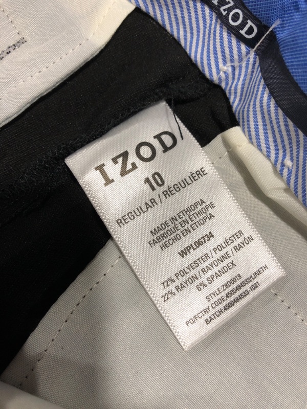 Photo 5 of IZOD Boys' Bi-Stretch Flat Front Dress Pant. BLACK.
SIZE 10 REGULAR.