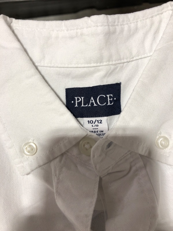 Photo 5 of The Children's Place Boys' Long Sleeve Oxford Shirt. WHITE. SIZE 10/12 L/G.
