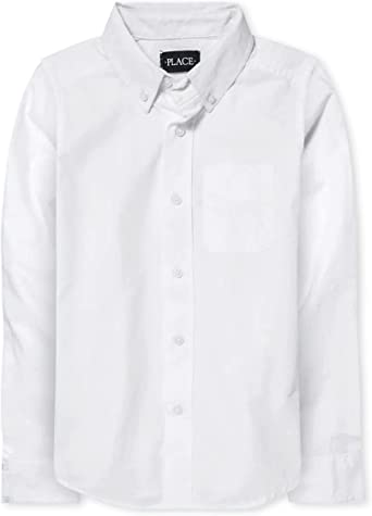 Photo 1 of The Children's Place Boys' Long Sleeve Oxford Shirt. WHITE. SIZE 10/12 L/G.
