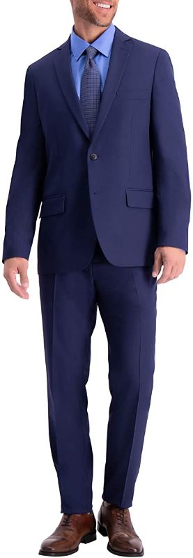 Photo 1 of Haggar Men's Active Series Stretch Slim Fit Suit Separates – Jacket. NAVY BLUE. SIZE 40 LONG. 
