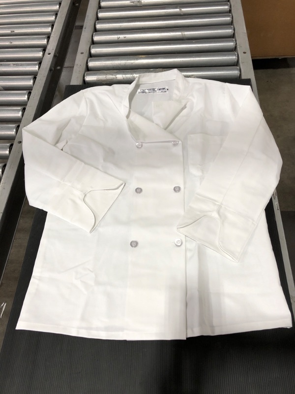 Photo 3 of Red Kap Men's Long Sleeve Ten Button Chef Coat with Mimix and Oilblok. WHITE.
SIZE M-RG.