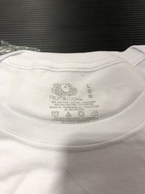 Photo 3 of Fruit of the Loom Men's Eversoft Cotton Crew T-Shirt. WHITE SIZE LARGE.
PACK OF 8. NEW OPEN PACKAGE.