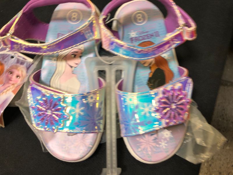 Photo 2 of Toddler Girls' Frozen Two Strap Footbed Sandals Size 8
