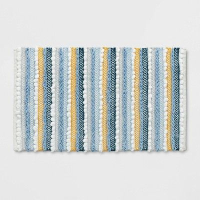 Photo 1 of 32"x20" Textured Bath Rug Aqua - Opalhouse?
