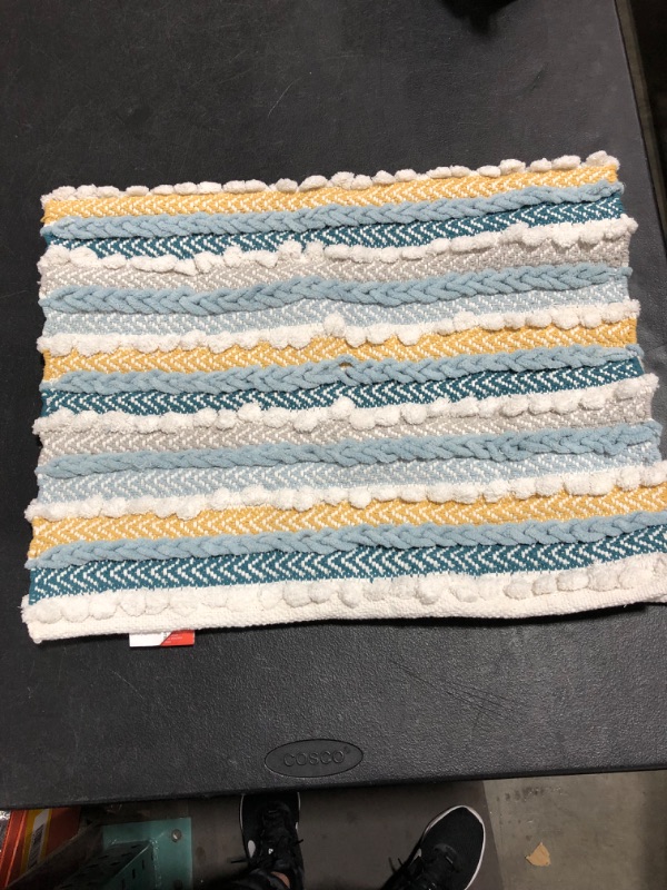 Photo 1 of 32"x20" Textured Bath Rug Aqua - Opalhouse?
