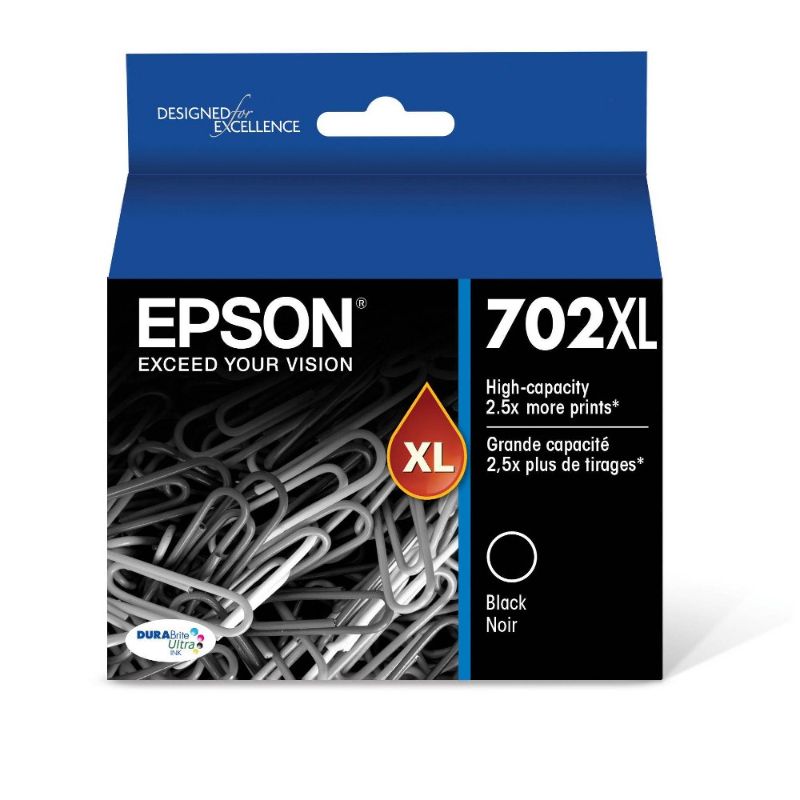 Photo 1 of Epson 702XL Single Ink Cartridge - Black (T702XL120-CP)
