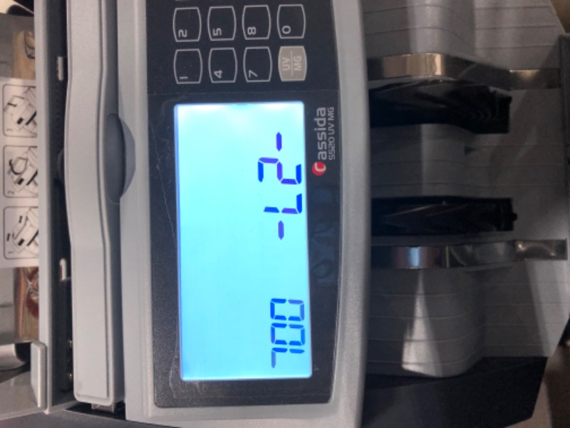 Photo 1 of Cassida 5520 UV/MG - USA Money Counter with ValuCount, UV/MG/IR Counterfeit Detection, Add and Batch Modes - Large LCD Display & Fast Counting Speed 1,300 Notes/Minute

