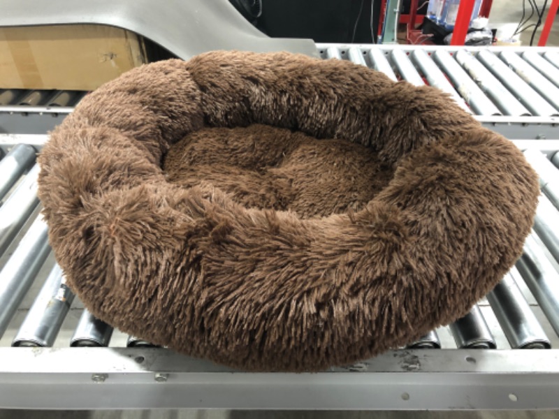 Photo 3 of BEDELITE Dog Bed for Small Dogs - Calming Dount Anxiety Dog Bed & Large Cat Bed, Washable Round Dog Bed Fluffy Pet Beds for Small Dogs in Soft Faux Fur (Brown) 
PRIOR USE.