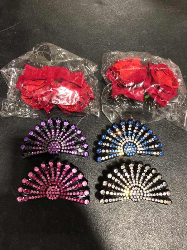 Photo 1 of ASSORTED HAIR CLIPS, LOT OF 6 ITEMS.
