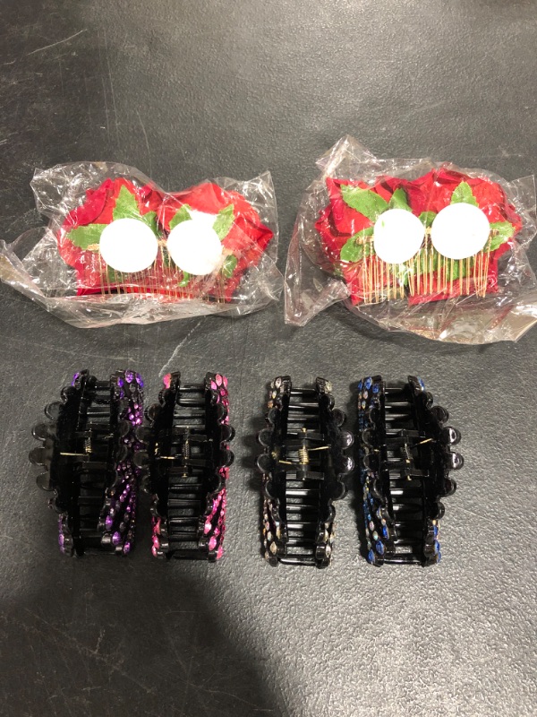Photo 1 of ASSORTED HAIR CLIPS, LOT OF 6 ITEMS.