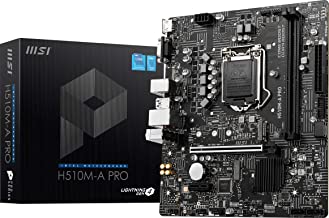 Photo 1 of MSI H510M-A PRO ProSeries Motherboard (mATX, 11th/10th Gen Intel Core, LGA 1200 Socket, DDR4, PCIe 4, M.2 Slot, USB 3.2 Gen 1, 2.5G LAN, D-SUB/HDMI)
