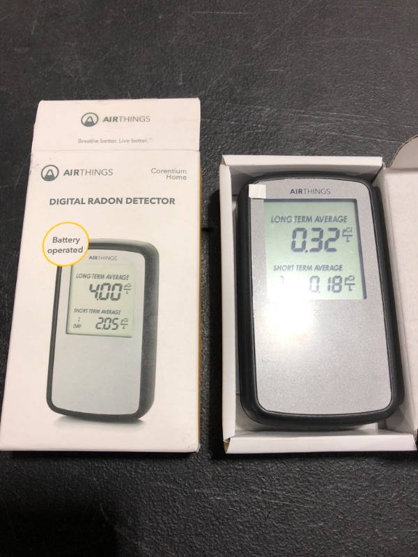 Photo 3 of Airthings Corentium Home Radon Detector 223 Portable, Lightweight, Easy-to-Use, (3) AAA Battery Operated, USA Version, pCi/L
