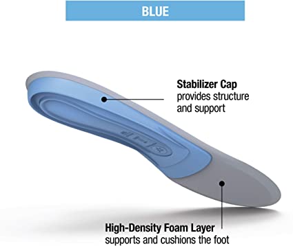 Photo 1 of Superfeet BLUE Professional-Grade Orthotic Shoe Inserts for Medium Thickness and Arch Insole, Blue, 7.5-9 Men / 8.5-10 Women
