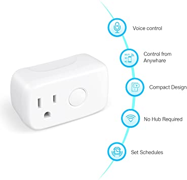 Photo 2 of BroadLink Smart Plug Mini, Smart Wi-Fi Timer Outlet Socket Works with Alexa, Google Home, IFTTT, Support Both 2.4G and 5G Wi-Fi
