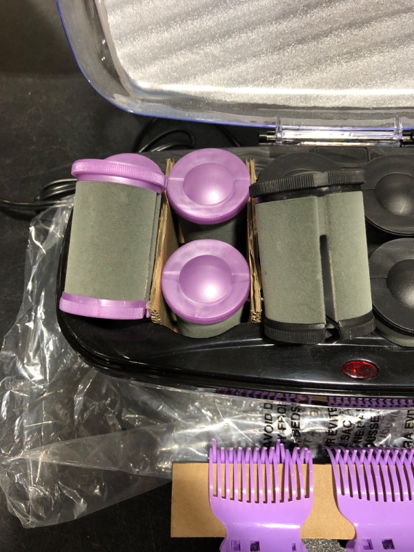 Photo 4 of Conair Jumbo and Super Jumbo Ceramic Hot Rollers, Bonus Super Clips Included (Amazon Exclusive)
OPEN BOX/BOX DAMAGE. MISSING 2 CLIPS.