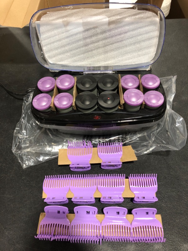 Photo 3 of Conair Jumbo and Super Jumbo Ceramic Hot Rollers, Bonus Super Clips Included (Amazon Exclusive)
OPEN BOX/BOX DAMAGE. MISSING 2 CLIPS.