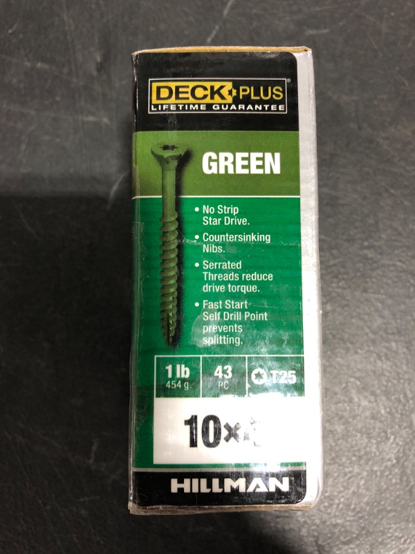 Photo 3 of Deck Plus 48409 Wood Screws #10 x 4", Green, 1lb Box
