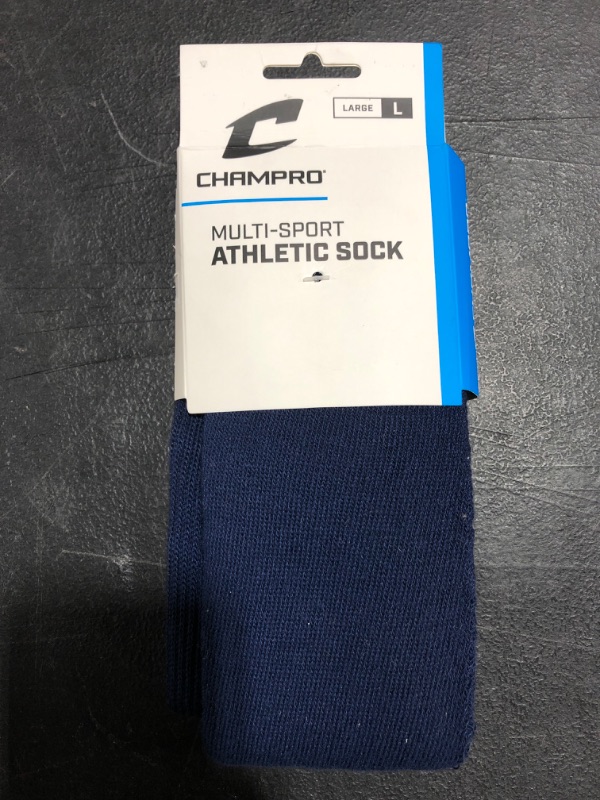 Photo 2 of CHAMPRO mens Compression Style Pro Socks
SIZE LARGE. NEW WITH TAGS. NAVY COLORED.