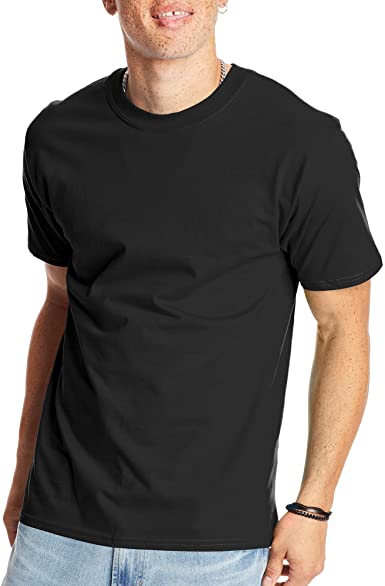 Photo 1 of Hanes Men's Short Sleeve Beefy-T. BLACK. SIZE 2XL. PACK OF 2. NEW WITHOUT TAGS.
