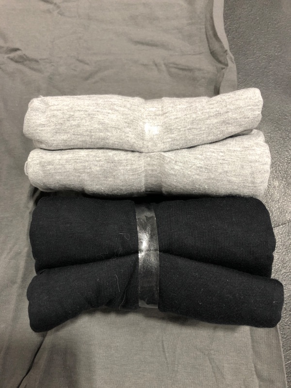 Photo 3 of GILDAN T-SHIRTS, LOT OF 3. SIZE LARGE. 42-44. NEW WITHOUT TAGS. LIGHT GREY, GREY, BLACK COLORS.
