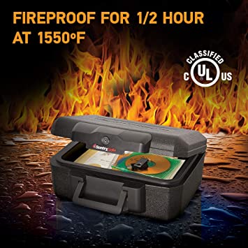 Photo 2 of SentrySafe 1200 Fireproof Box with Key Lock, 0.18 Cubic Feet, Black
