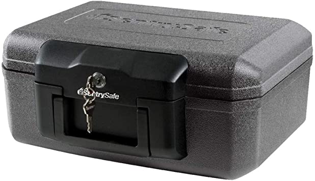 Photo 1 of SentrySafe 1200 Fireproof Box with Key Lock, 0.18 Cubic Feet, Black
