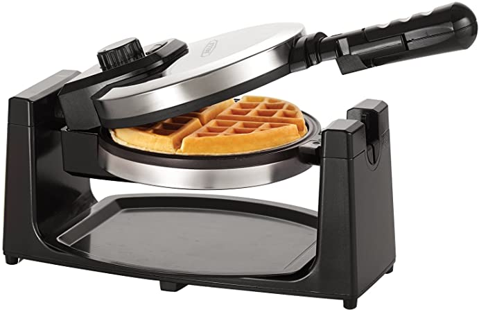 Photo 1 of BELLA Classic Rotating Non-Stick Belgian Waffle Maker, Perfect 1" Thick Waffles, PFOA Free Non Stick Coating & Removeable Drip Tray for Easy Clean Up, Browning Control, Stainless Steel

