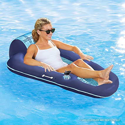 Photo 2 of Aqua Luxury Water Lounge – Extra Large – Inflatable Pool Float with Headrest, Backrest & Footrest – Navy/Light Blue
OPEN BOX.