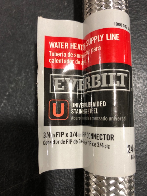 Photo 5 of 3/4 in. FIP x 3/4 in. FIP x 24 in. Stainless Steel Water Heater Supply Line. LOT OF 2. 
