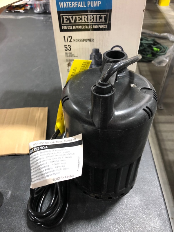 Photo 2 of 1/2 HP Waterfall Submersible Utility Pump
