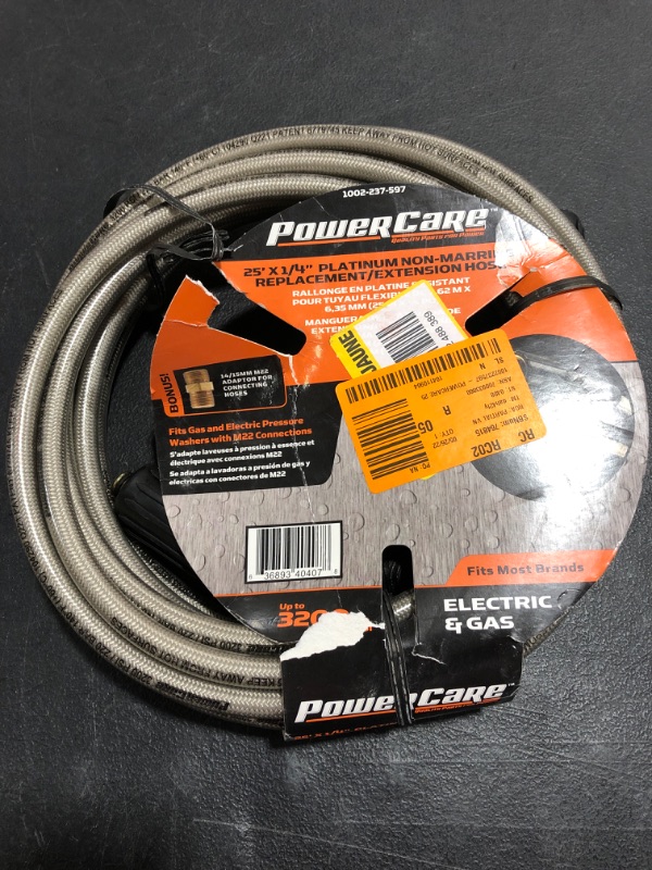 Photo 1 of 1/4 in. x 25 ft. Replacement/Extension Hose with M22 Threaded Connections for 3200 PSI Cold Water Pressure Washers
