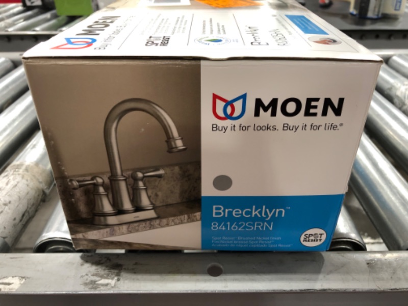 Photo 1 of Brecklyn 4 in. Centerset 2-Handle Bathroom Faucet in Spot Resist Brushed Nickel
NEW, OPEN BOX.  