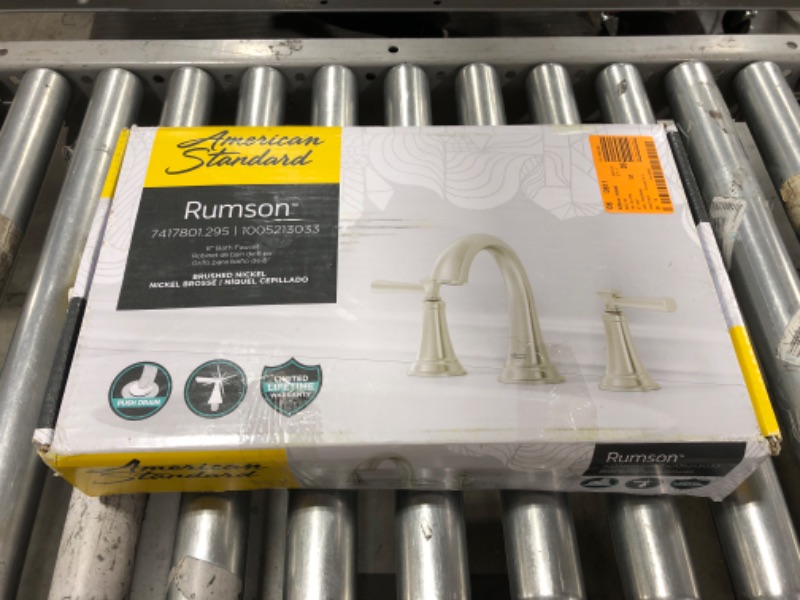 Photo 5 of AMERICAN STANDARD Rumson 8 in. Widespread 2-Handle Bathroom Faucet in Brushed Nickel. OPEN BOX.
