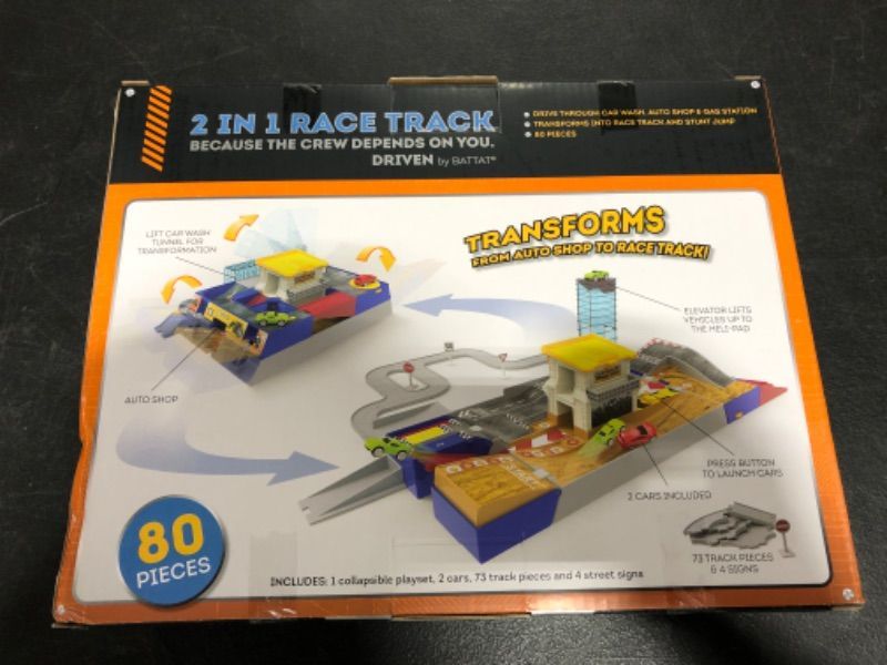 Photo 1 of DRIVEN – Collapsible Playset with Tracks and Toy Cars – 2 in 1 Race Track - 80pc

