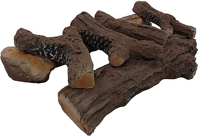 Photo 1 of  6 PC 22" Ceramic Wood Large Gas Fireplace Logs for All Types of Indoor, Gas Inserts, Ventless & Vent Free, Propane, Gel, Ethanol, Electric, or Outdoor Fireplaces & Fire Pits 