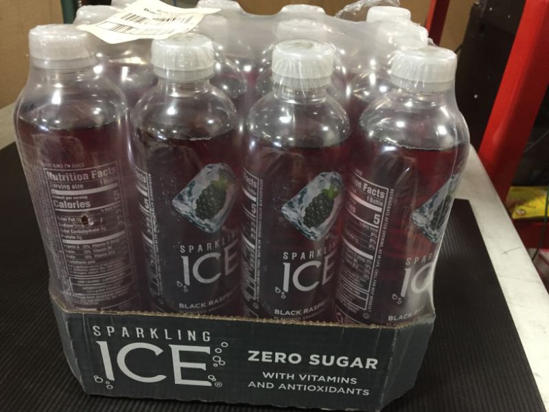 Photo 2 of =Sparkling ICE, Black Raspberry Sparkling Water, Zero Sugar Flavored Water, with Vitamins and Antioxidants, Low Calorie Beverage, 17 fl oz Bottles (Pack of 12)
BB DATE: 3/16/2022