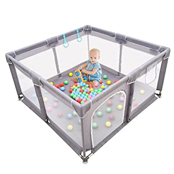 Photo 1 of Baby Playpen , Baby Playard, Playpen for Babies with Gate ,LIAMST Indoor & Outdoor Playard for Kids Activity Center?LIAMST Sturdy Safety Play Yard with Soft Breathable Mesh