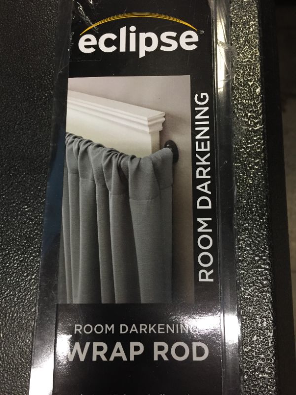 Photo 4 of Eclipse 5/8"  Room Darkening Wrap Curtain Rod, 28-48", Black