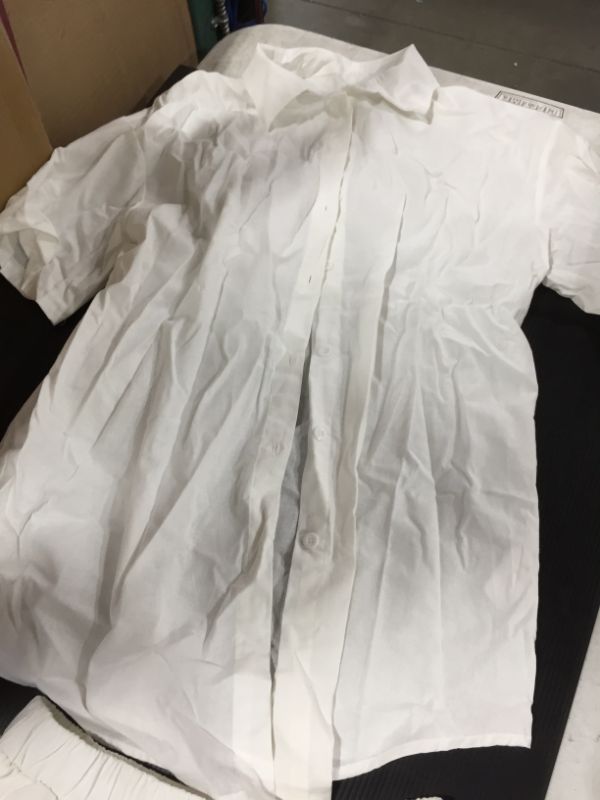 Photo 1 of WHITE BUTTON UP AND SHORTS 
SIZE SMALL