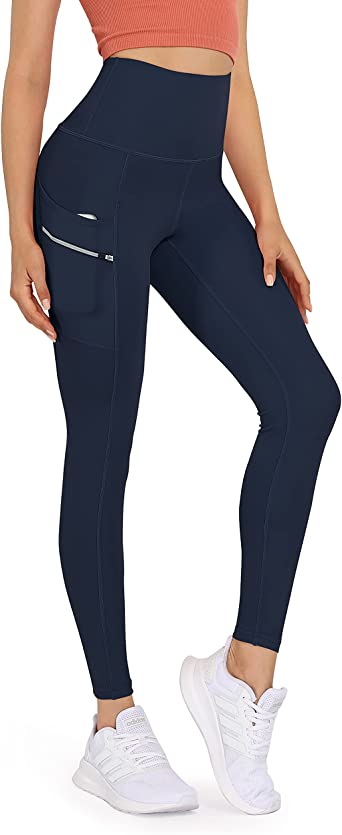 Photo 1 of ODODOS Women's High Waisted Dual Pockets Workout Capris Leggings, Sports Running Yoga Gym Athletic Leggings- 19" / 28" Inseam
