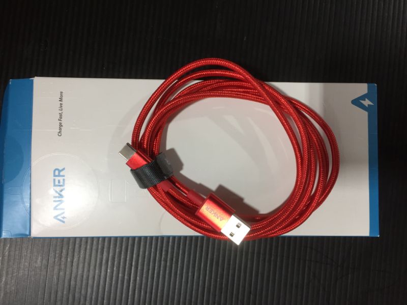 Photo 1 of USB Type C Cable, Anker 1 THREE FT CABLE  Premium Nylon USB-C to USB-A Fast Charging Type C Cable, for Samsung Galaxy S10 / S9 / S8 / Note 8, LG V20 / G5 / G6 and More(Red)
