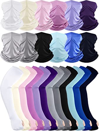 Photo 1 of 12 Sets UV Protection Face Covering Neck Gaiter Scarf and Ice Silk Cooling Arm Sleeves UV Sun Protection Cooling Sleeves, Summer Face Bandana Sunscreen Arm Covers Sets for Outdoor Sports, 12 Colors
SIZE SMALL/MEDIUM