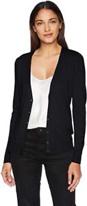 Photo 1 of Essentials Women's Classic Fit Lightweight V-Neck Cardigan Sweater, Black, XL
