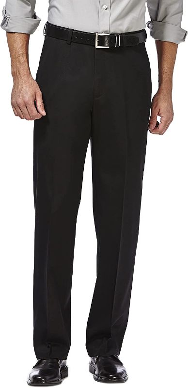 Photo 1 of Haggar Men's Premium No Iron Khaki Classic Fit Expandable Waist Flat Front Pant 36X30
