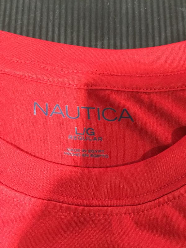 Photo 3 of Nautica Mens Active Short Sleeve Performance T-shirt T Shirt, Red, Large US
