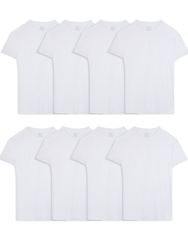 Photo 1 of Fruit of the Loom Men S Short Sleeve Active Cotton Blend White Crew T-Shirts 8 Pack
MEDIUM