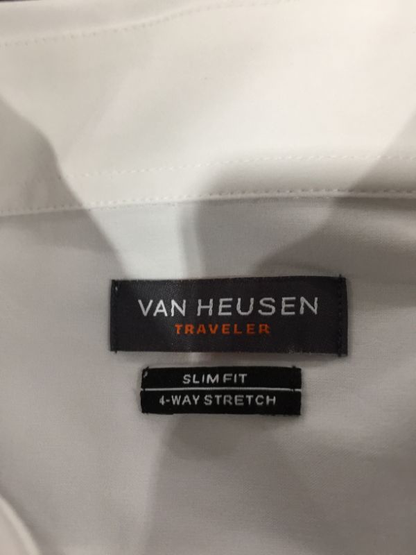 Photo 4 of Van Heusen Traveler Long Sleeve Stretch Dress Shirt - Slim, 15-15.5 34-35, White
