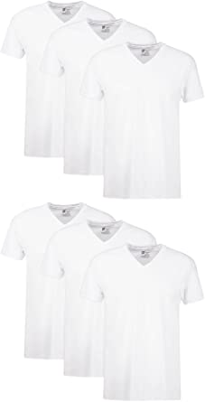 Photo 1 of Hanes Men's Tagless Cotton V-Neck Undershirt – Multiple Packs and Colors
