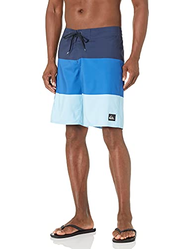 Photo 1 of Quiksilver Men's Standard Everyday 21 Board Short Swim Trunk Bathing Suit, Nautical Blue Stripe, 33
