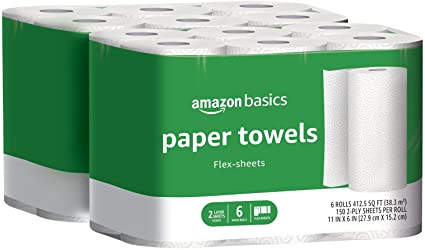 Photo 1 of Amazon Basics 2 Ply Paper Towel - Flex-Sheets - 12 Value Rolls (Previously Solimo)
